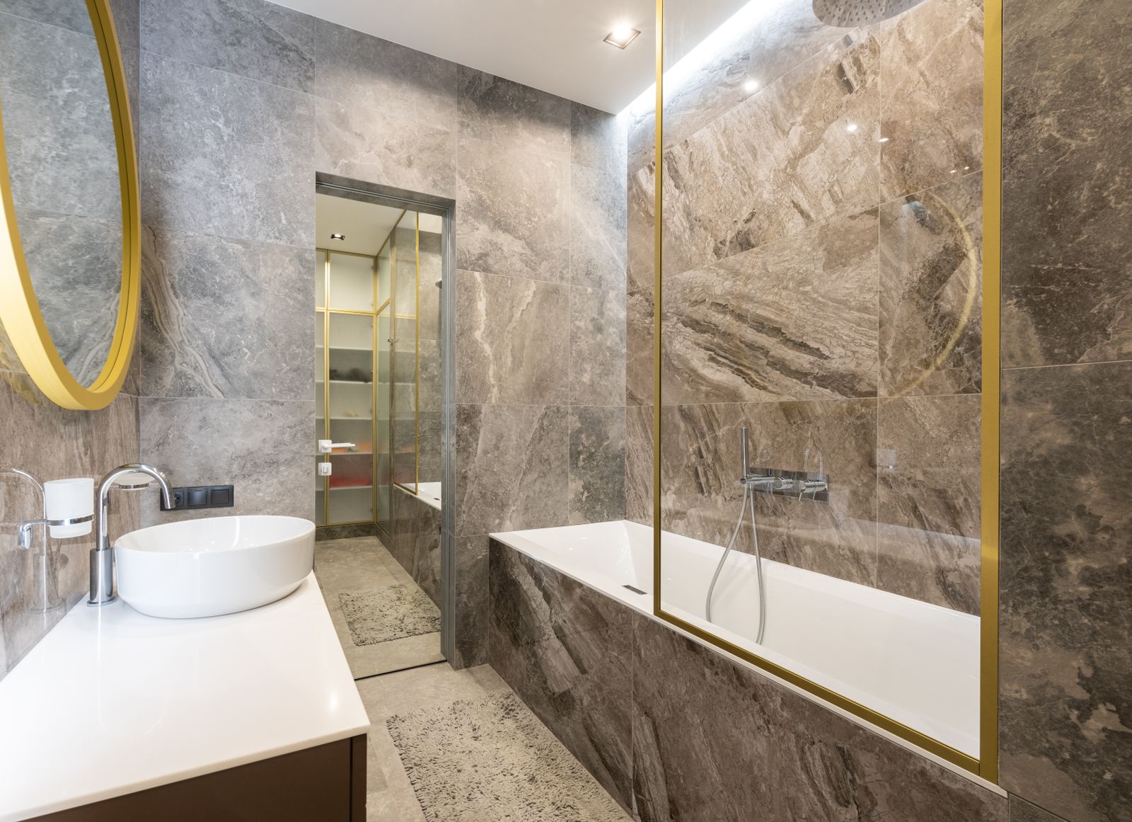 Bathroom fixtures in an older Florida home showing signs of age